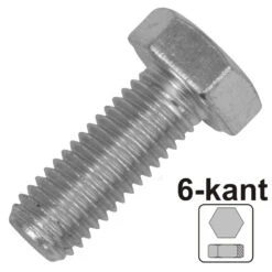 Maschinenschraube 4x10 Mm M4 DIN933 Galvanisch Verzinkt