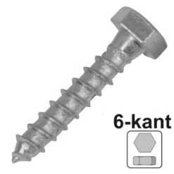 Sechskant Holzschraube 8x40 Mm Galvanisch Verzinkt