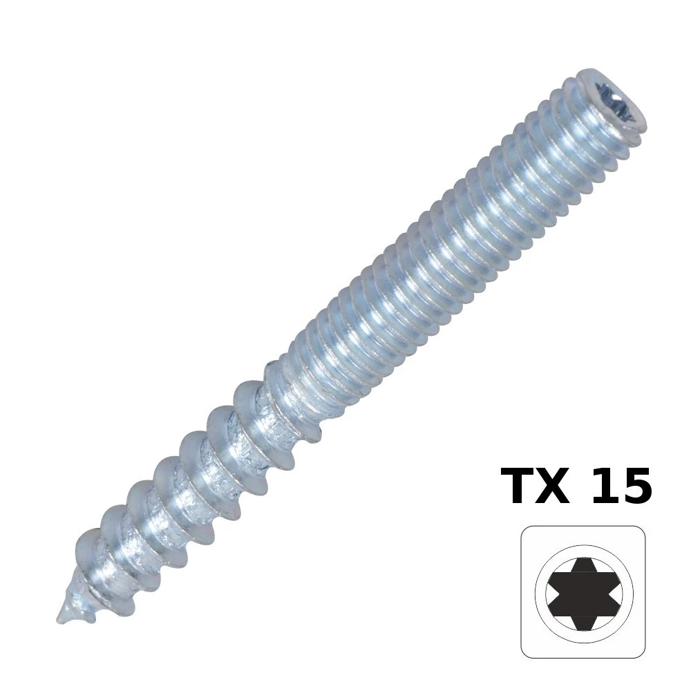 Stockschraube 6,0x50mm TX Innensechsrund Galvanisch Verzinkt 3 StĂŒck