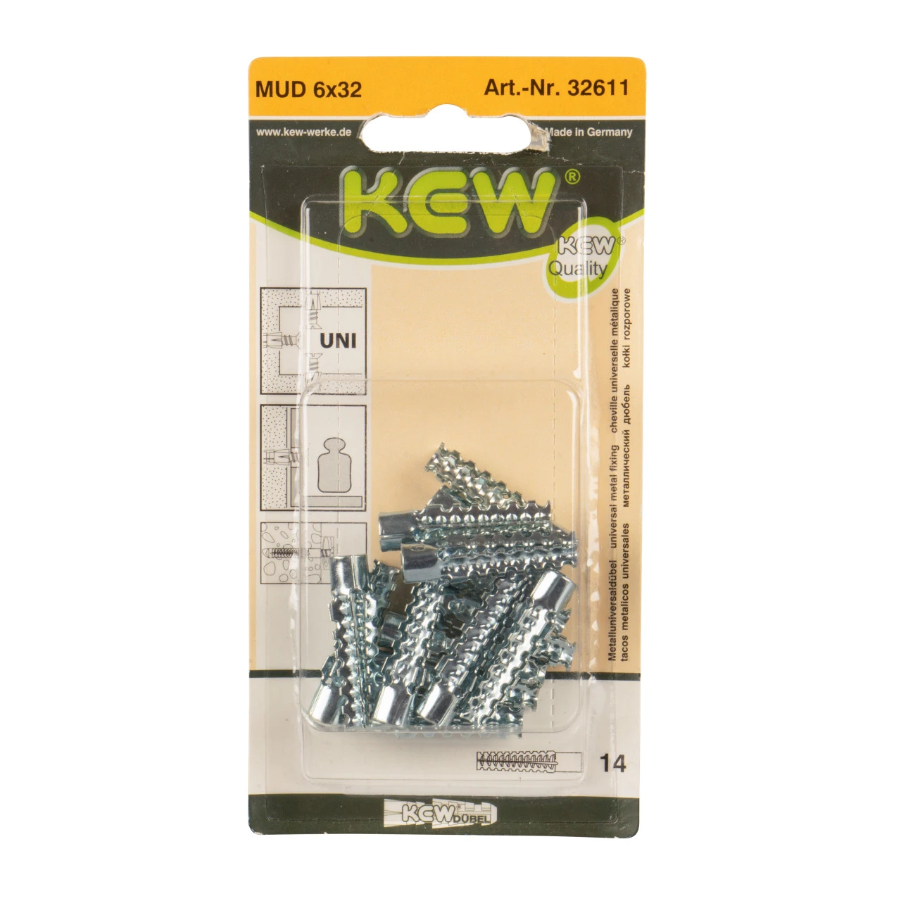 Universaldübel Set 14 Stück 6 X 32 Mm Aus Metall – Bild 2