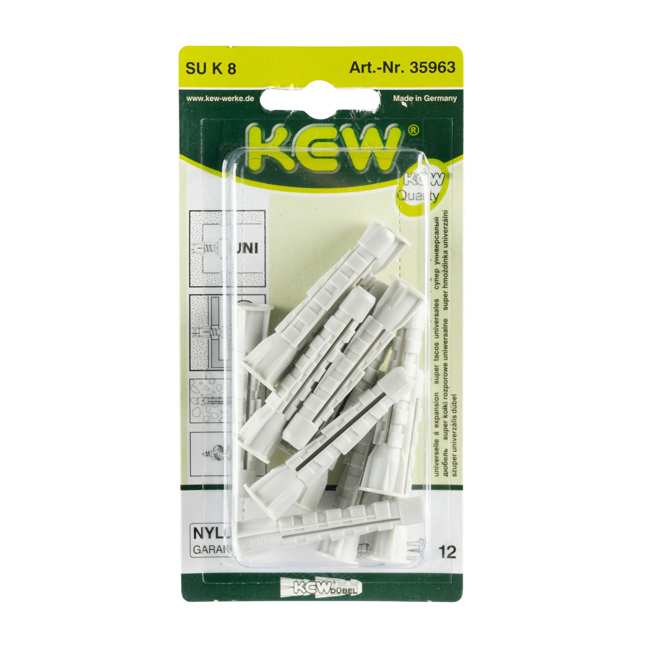 Universaldübel Set 8 Mm 12 Stück Mit Kragen Aus Polyamid – Bild 2