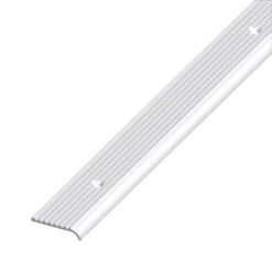 Rund-Abschluss-Profil 25 X 6 Mm Silber Gerillt Gelocht