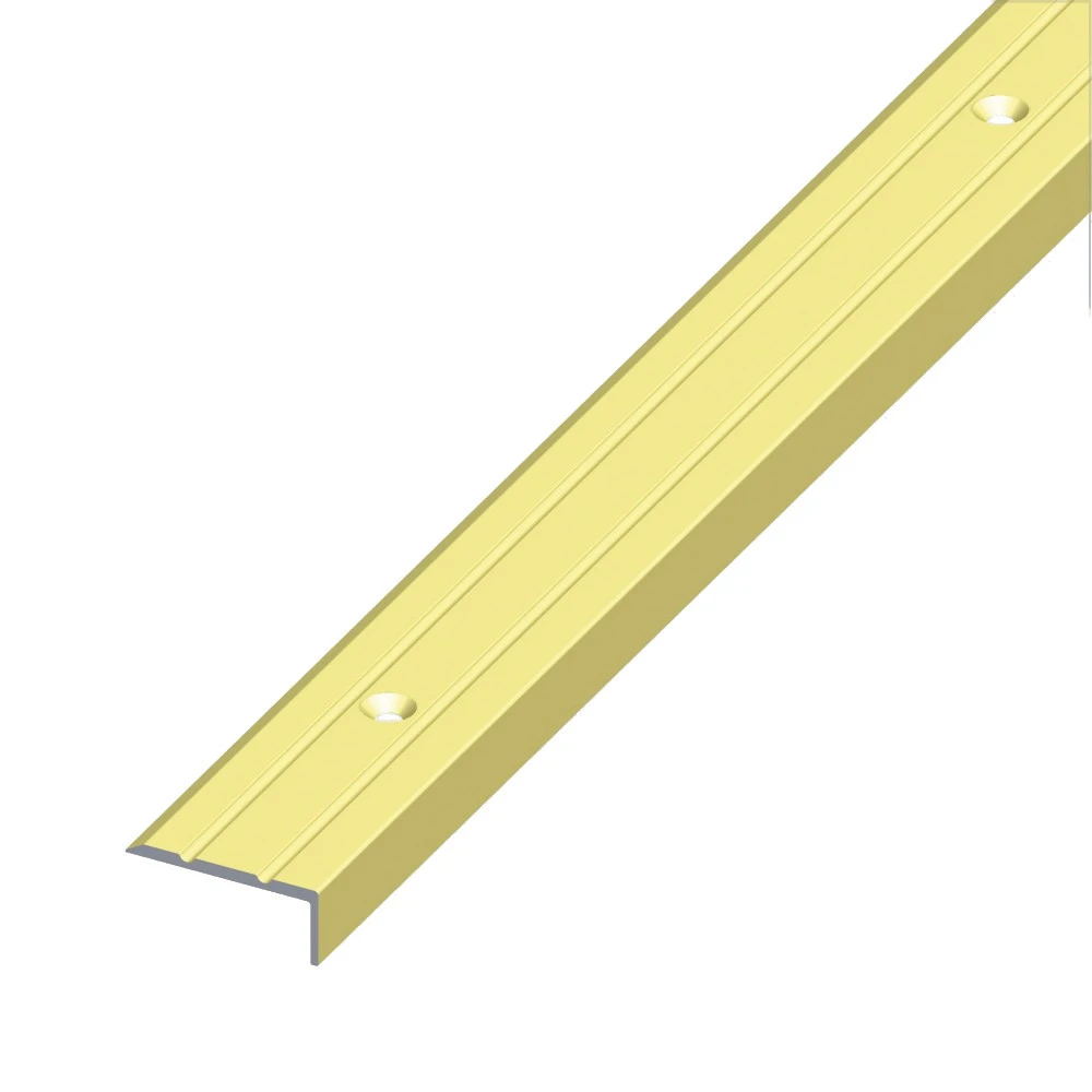 Winkel-Abschluss-Profil 25 X 10 Mm Messing Gerillt Gelocht