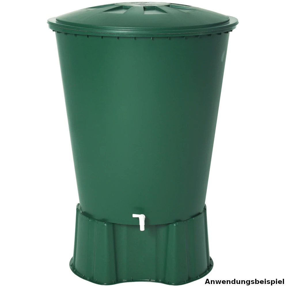 Regentonne Rund Mit 210 Liter Inklusive Deckel Und Auslaufhahn â Bild 2
