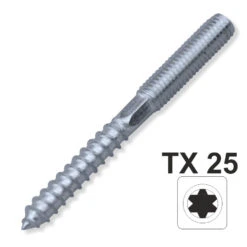 Stockschraube TX 8,0x100 Mm Innensechsrund Galvanisch Verzinkt 6-kant Schlüsselfläche