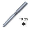 Stockschraube TX 8,0x120 Mm Innensechsrund Galvanisch Verzinkt 6-kant Schlüsselfläche
