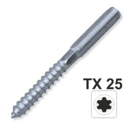 Stockschraube TX 8,0x120 Mm Innensechsrund Galvanisch Verzinkt 6-kant Schlüsselfläche