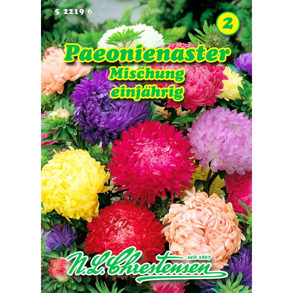 Saatgut Callistephus Paeonienaster Mischung, FĂŒr Ca. 80 Pflanzen