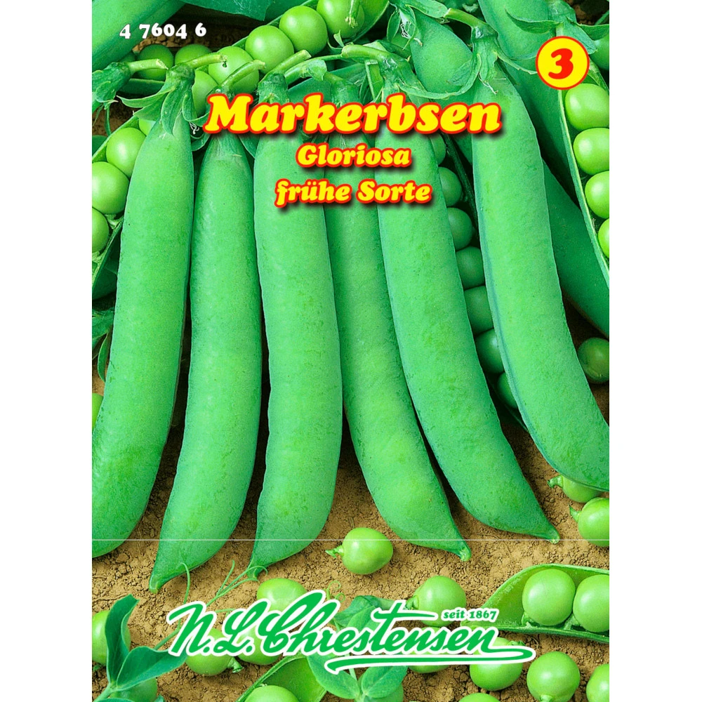 Saatgut Markerbsen Gloriosa Frühe Sorte, Reicht Für Ca. 8 Laufende Meter