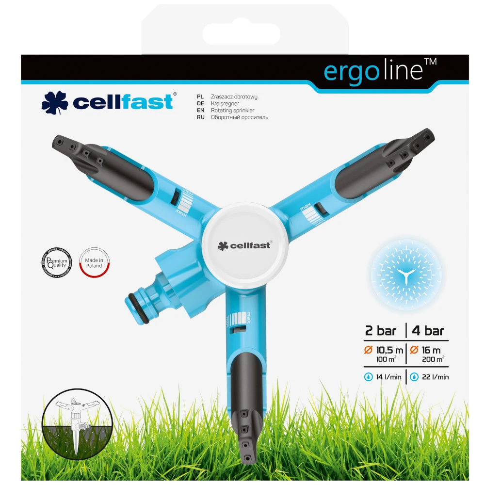 Cellfast Rasensprenger Kreisregner ERGO™ Auf Erdspieß – Bild 2
