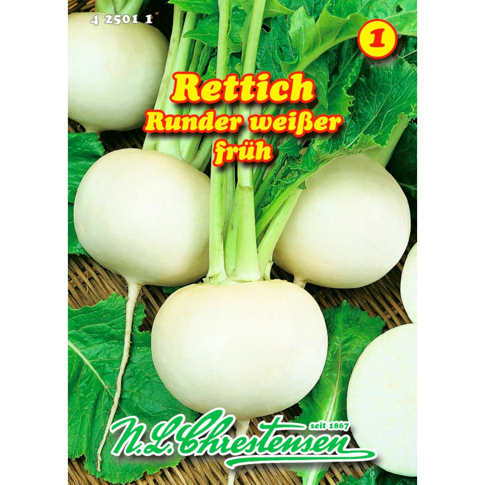 Saatgut Rettich Runder Weißer Frühsommerrettich