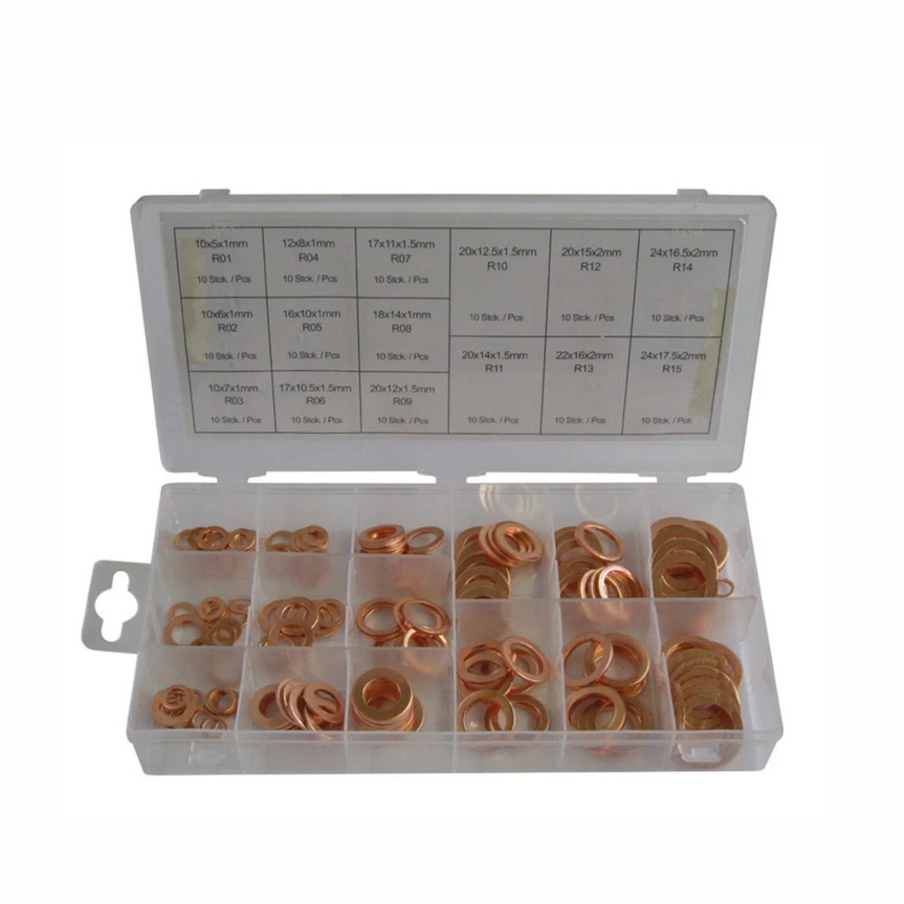 Normex Kupferringe 150-teiliges Dichtring-Sortiment Für PKW Ölablassschrauben