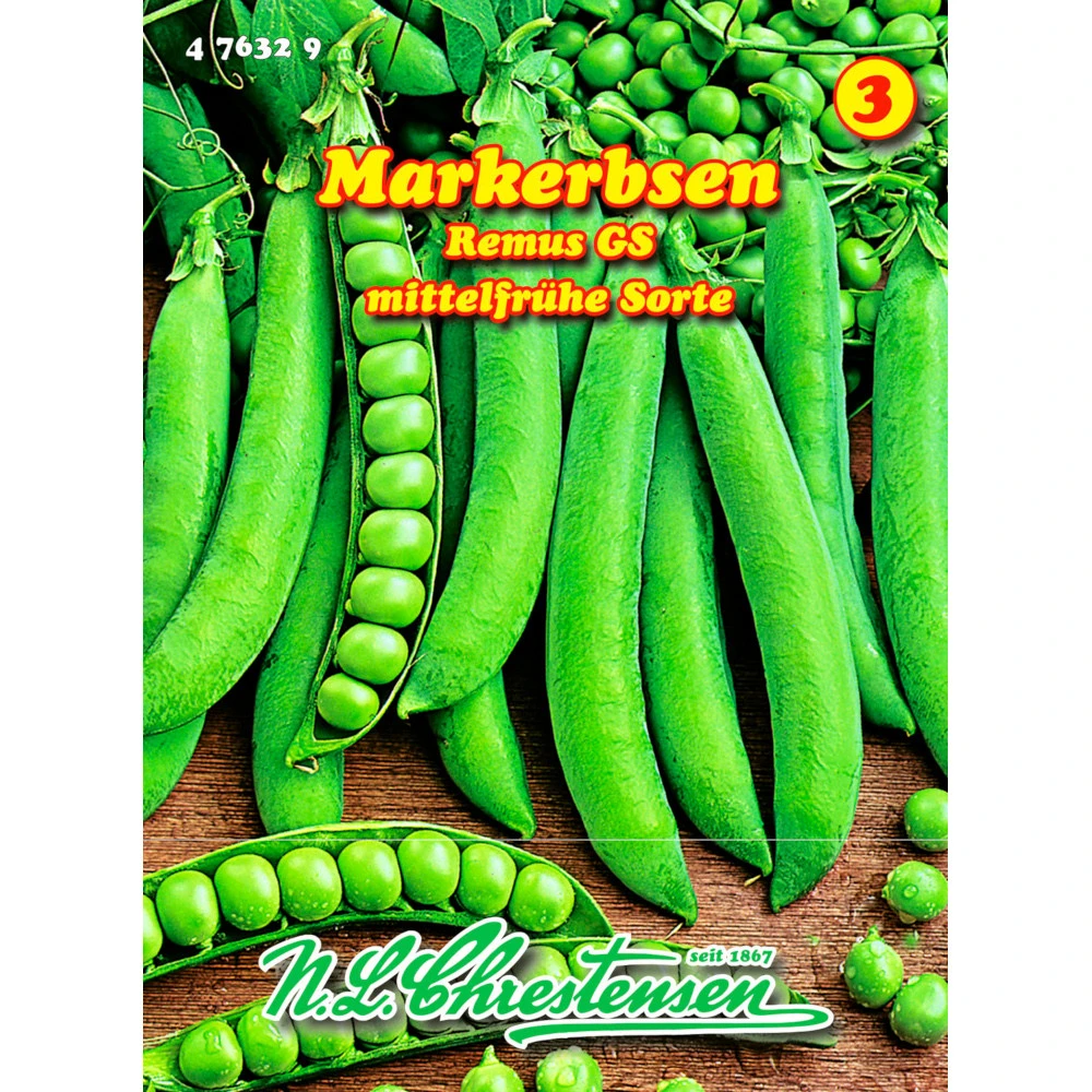 Saatgut Markerbsen Remus GS, Mittelfrühe Sorte Für Ca. 12 Laufende Meter