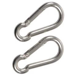 Fishbull Feuerwehr-Karabiner 5 X 50 Mm V4A Edelstahl, 2 StĂŒck, Belastbarkeit 120 Kg