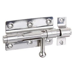 Bolzenriegel 100mm-Platte Kugelgriff Edelstahl