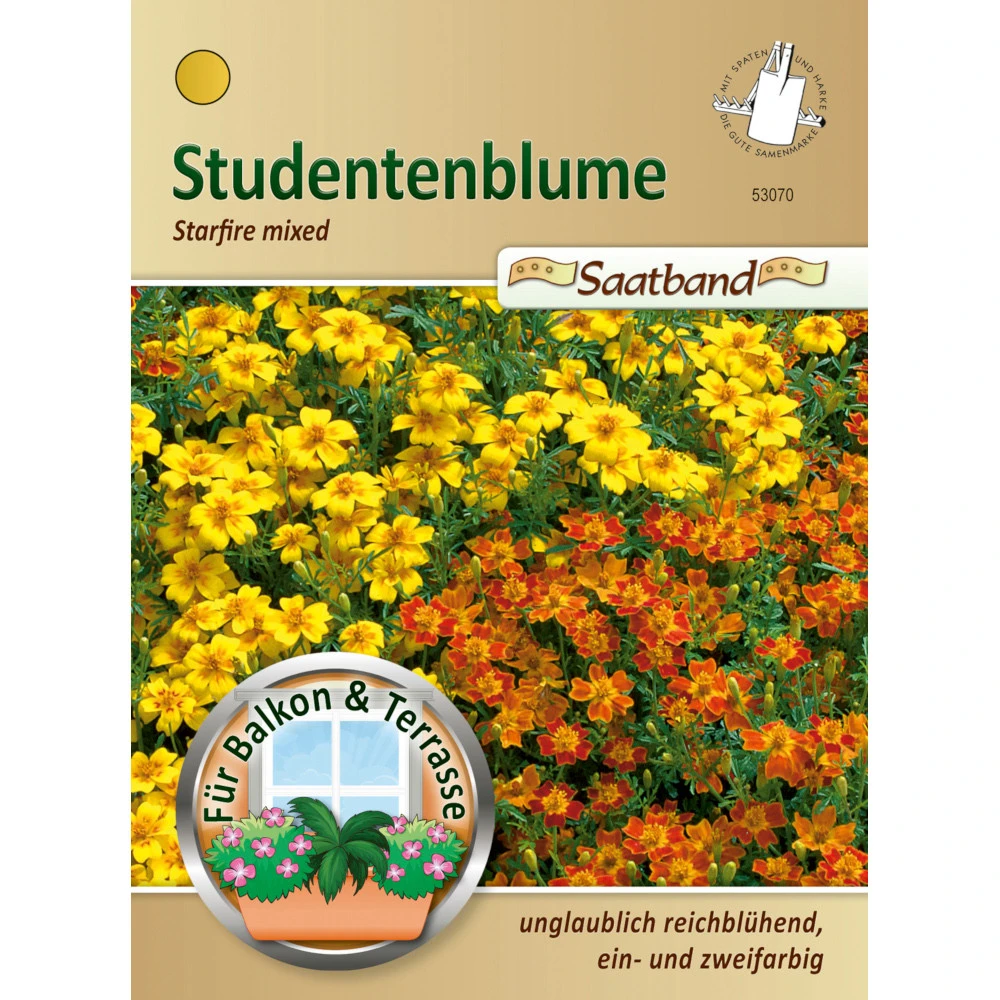 Saatgut Studentenblume Starfire Mischung, Ca. 2 Meter Saatband