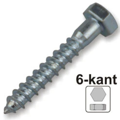 Sechskant Holzschraube 10x70 Mm DIN571 Galvanisch Verzinkt