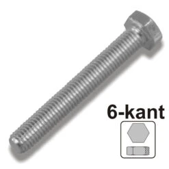 Maschinenschraube 12x120 Mm M12 DIN933 Galvanisch Verzinkt 8.8 Sechskantschraube