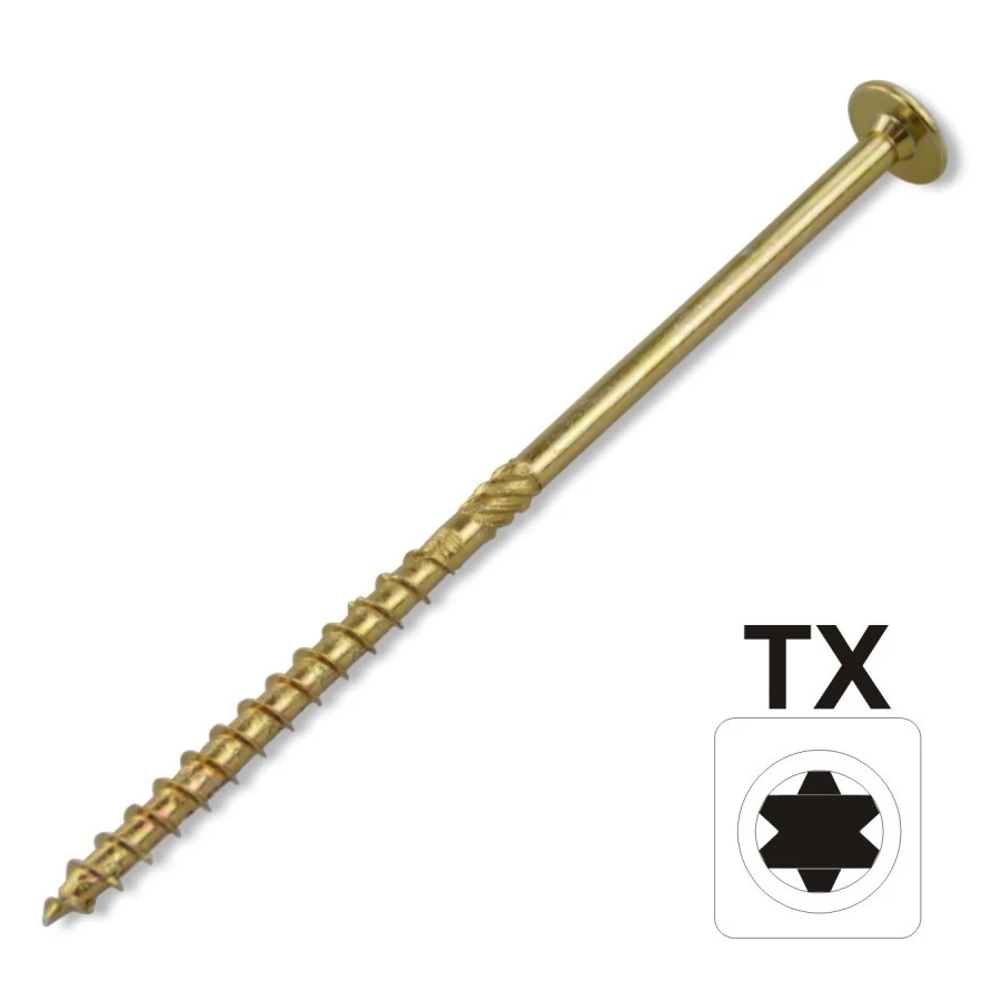 Holzbauschraube 8,0x260mm TX Tellerkopf Teilgewinde Galv. Verzinkt Konstruktionsschraube