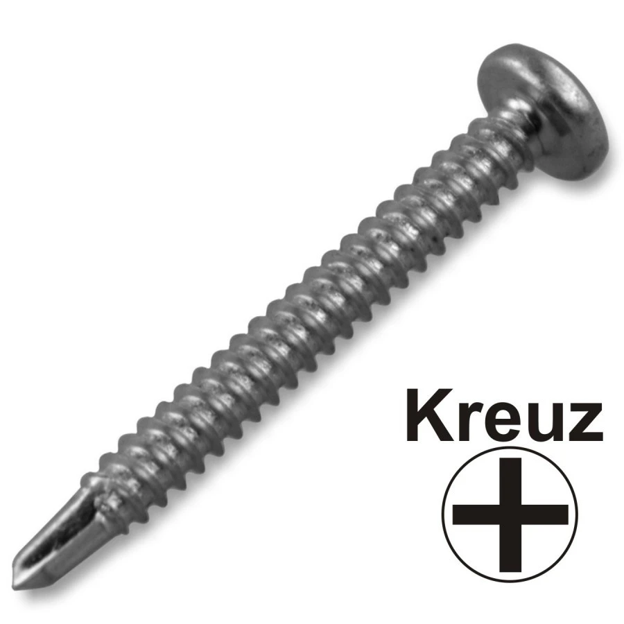 Linsenblechschraube Mit Bohrspitze DIN7504 M-Form Galv. Verzinkt Bohrschraube