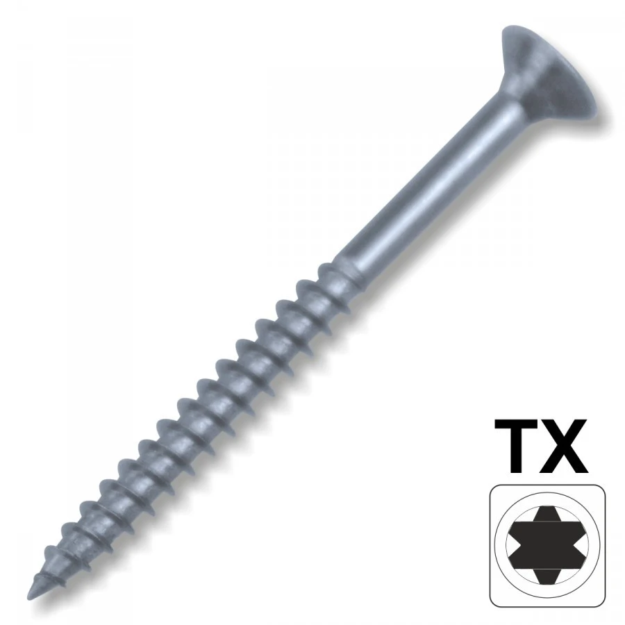 Spanplattenschraube 6,0x90mm A2 Edelstahl IVZ T-Profil TX Senkkopf Teilgewinde