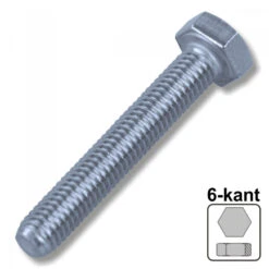 Maschinenschraube 8,0x50 Mm M8 DIN933 A2 Edelstahl 6-kant Sechskantschraube