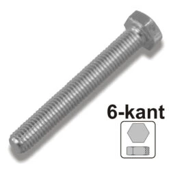 Maschinenschraube 16x35 Mm M16 DIN933 Galvanisch Verzinkt 8.8 Sechskantschraube
