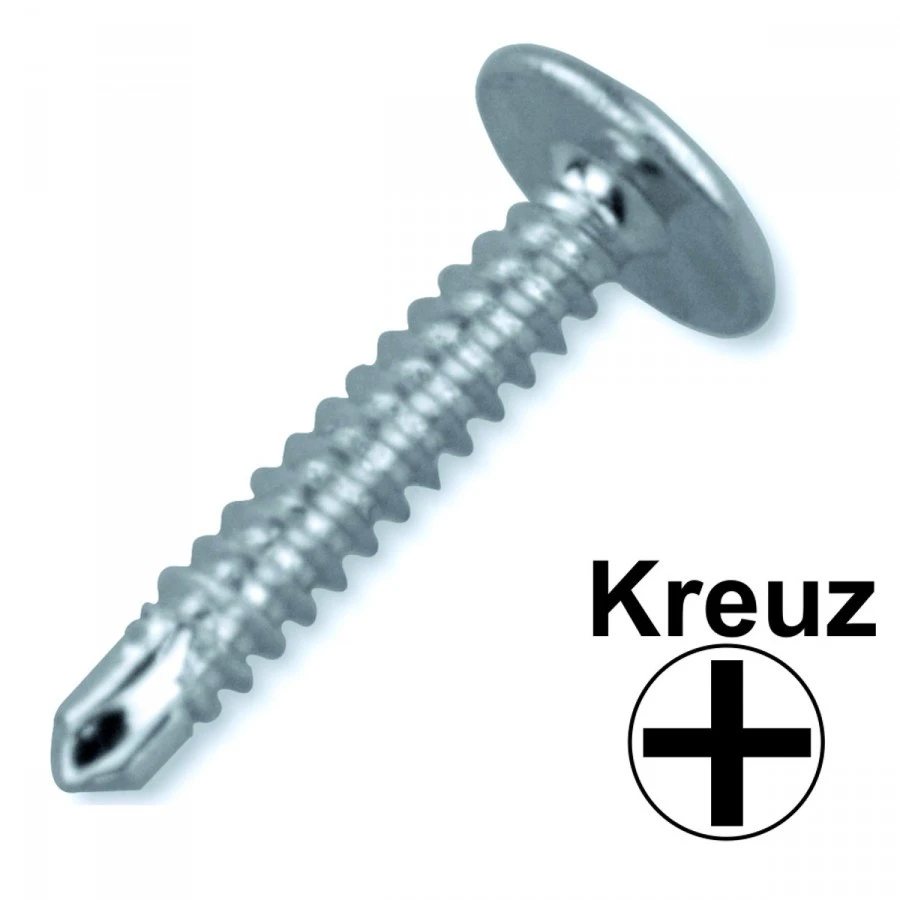 Linsenblechschraube Mit Bohrspitze Und Scheibe Galvanisch Verzinkt Bohrschraube