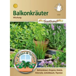 Saatgut Balkonkräuter Mischung, Ca. 2 Meter Saatband Ideal Für Balkon Oder Fensterbank