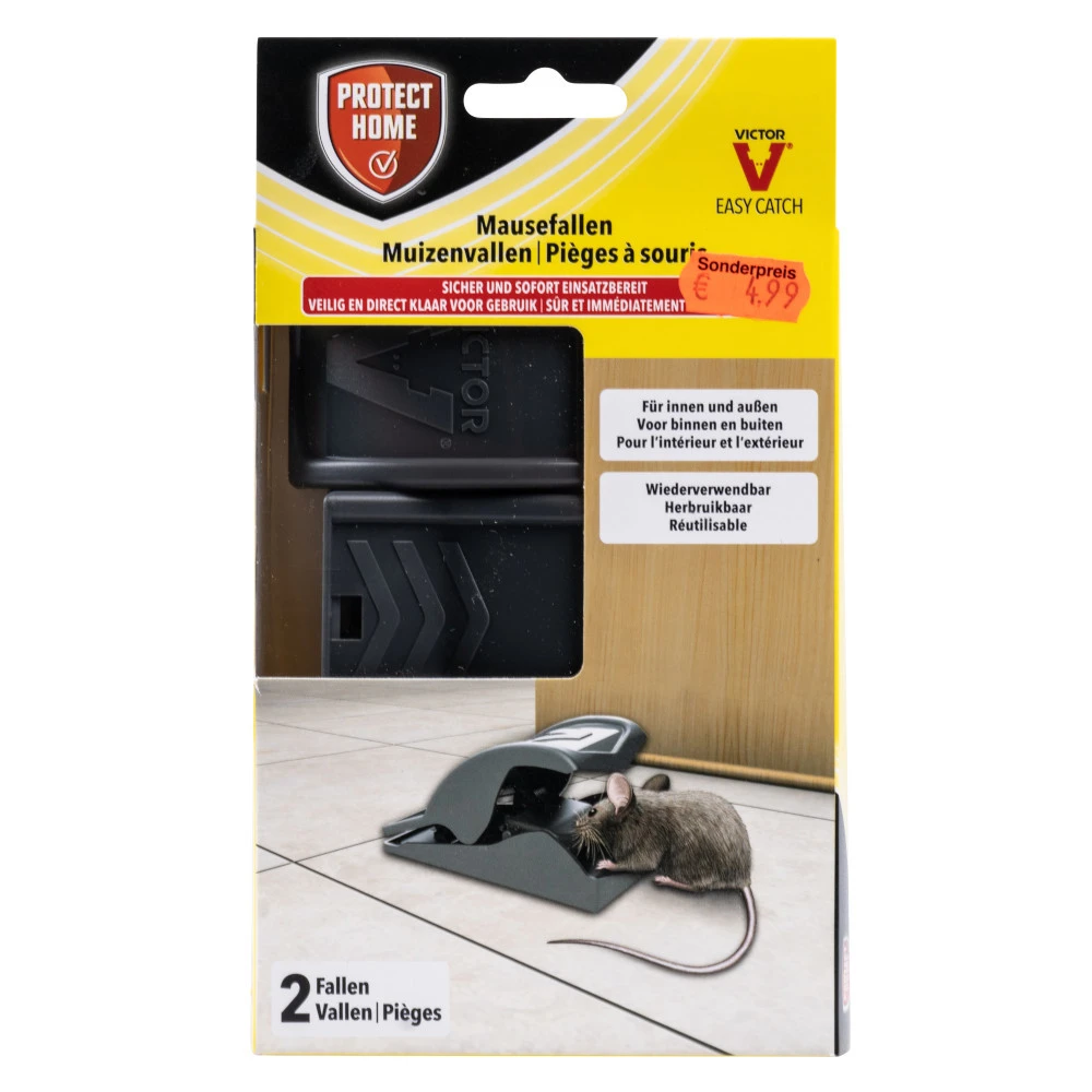 Protect Home Mausefallen-Set 2 StĂŒck Mit Effektiver Schlagfalle â Bild 2