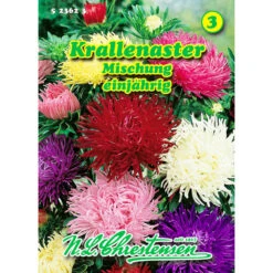 Saatgut Callistephus Krallenaster Mischung, Für Ca. 80 Pflanzen