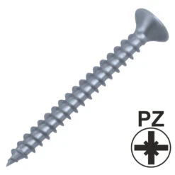 Spanplattenschraube 6,0 X 40 Mm A2 PZ-Kreuzschlitz-Antrieb Senkkopf Vollgewinde