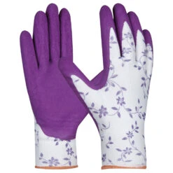 Handschuhe Flower Lila Größe 7 Aus Polyester Mit Blumenmotiv