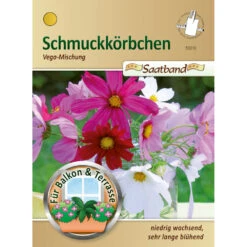 Saatgut Schmuckkörbchen Vega-Mischung, Ca. 2 Meter Saatband, Lange Blühend