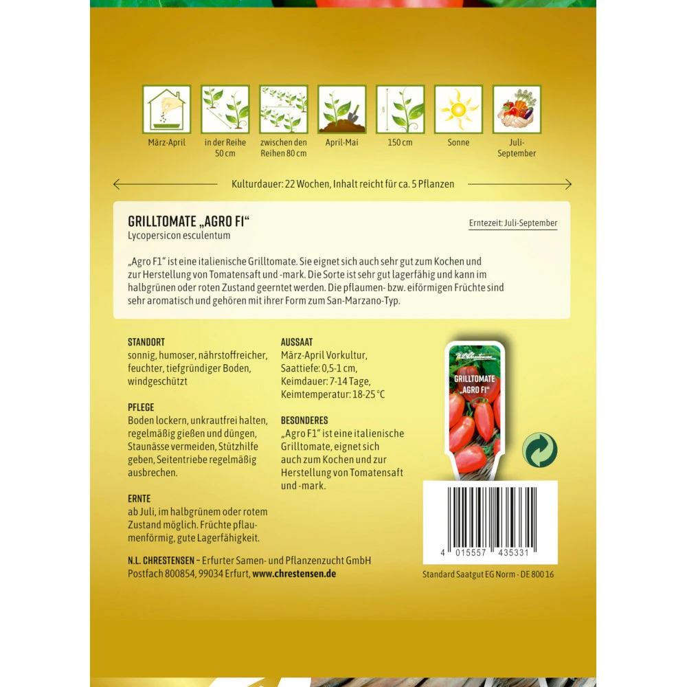 Saatgut Grilltomate Agro F1 FĂŒr Ca. 5 Pflanzen â Bild 2
