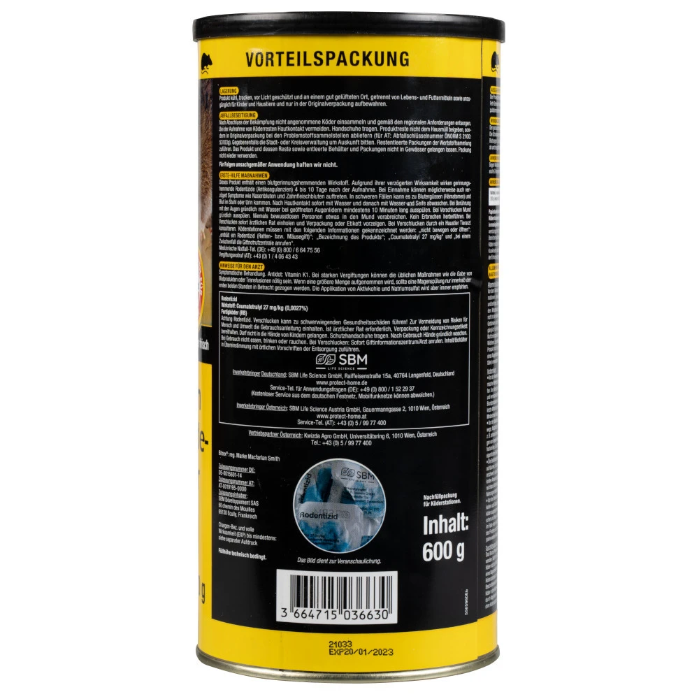 Protect Home Rodicum Ratten-Getreideköder 600 G Vorteilspackung – Bild 3