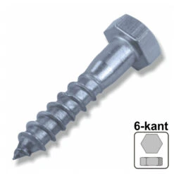 Sechskant Holzschraube 10,0x40mm A2 Edelstahl DIN571 6-kant Schlüsselschraube