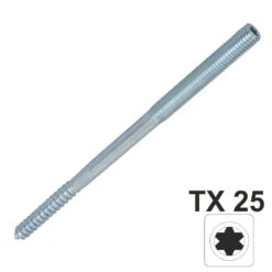 Stockschraube 8,0x80mm TX Innensechsrund Galvanisch Verzinkt 3 Stück