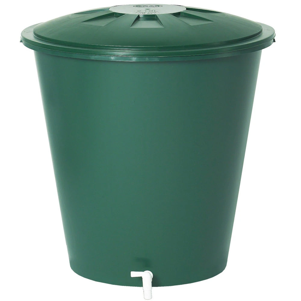 Regentonne Rund Mit 210 Liter Inklusive Deckel Und Auslaufhahn