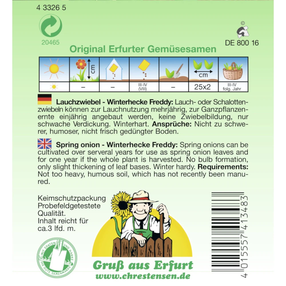 Saatgut Lauchzwiebel Winterhecke Freddy Mehrjährig – Bild 2