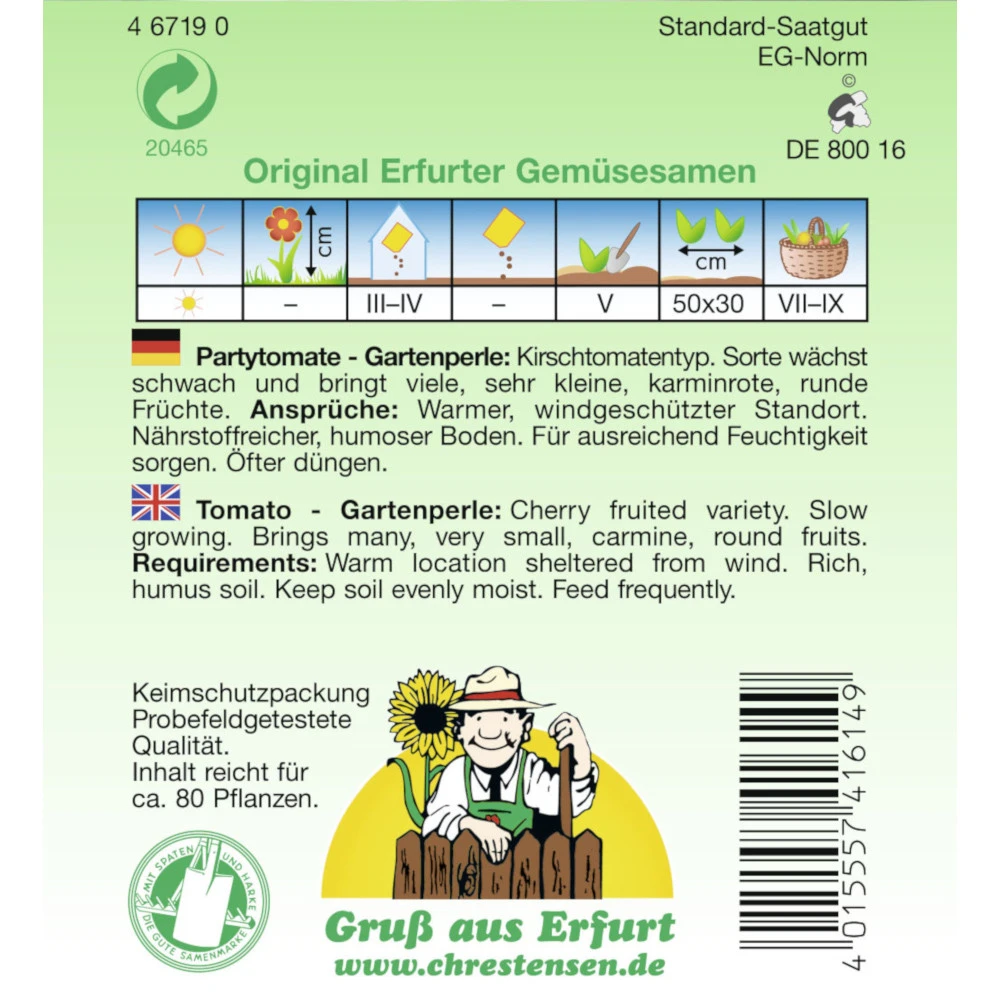 Saatgut Buschtomate Gartenperle Ertragreich FĂŒr Ca. 80 Pflanzen â Bild 2