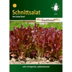 Saatgut Schnittsalat Red Bowl, Ca. 2 Meter Saatband, Ertragreich Und Spätschossend