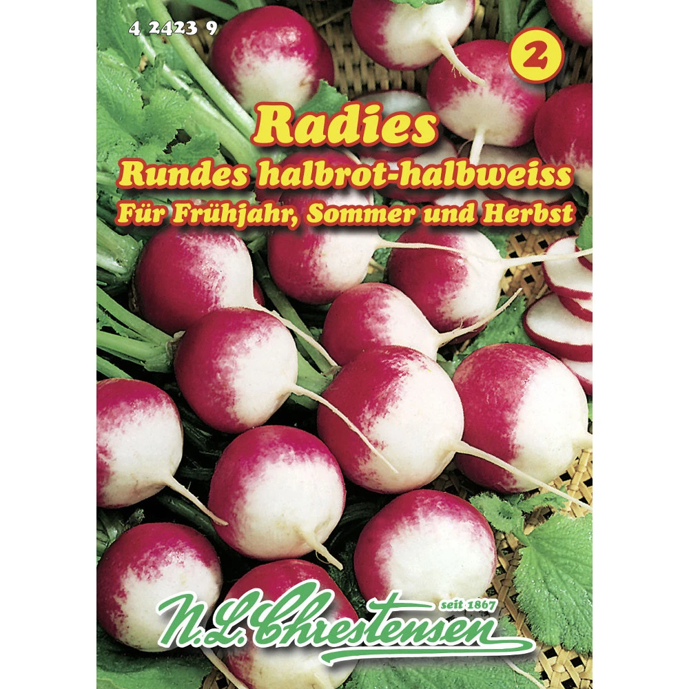 Saatgut Radieschen Rundes Halbrot-halbweiĂ Lange Haltbar